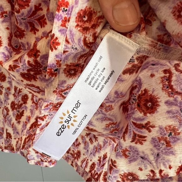 🎉NWT Anthropologie x Eze Sur Mer Yvonne Lace Blouse sz XL red size - Picture 6 of 12